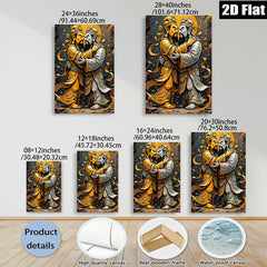 2D flat 1pc Majestic Buddhas Embrace Harmony Peaceful Asian Wall Art Living Room Bedroom Decor Gallery Wrapped Canvas Print Modern Farmhouse Style