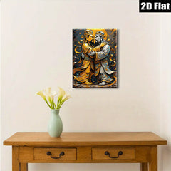 2D flat 1pc Majestic Buddhas Embrace Harmony Peaceful Asian Wall Art Living Room Bedroom Decor Gallery Wrapped Canvas Print Modern Farmhouse Style