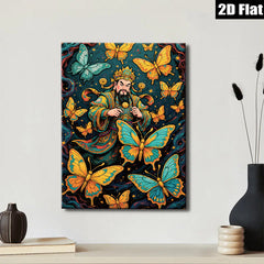 2D flat 1pc Majestic Butterfly King Portrait Wall Art Decor Living Room Bedroom Home Office Gallery Wrapped Canvas Prints Modern Farmhouse Aesthetic Trending Now