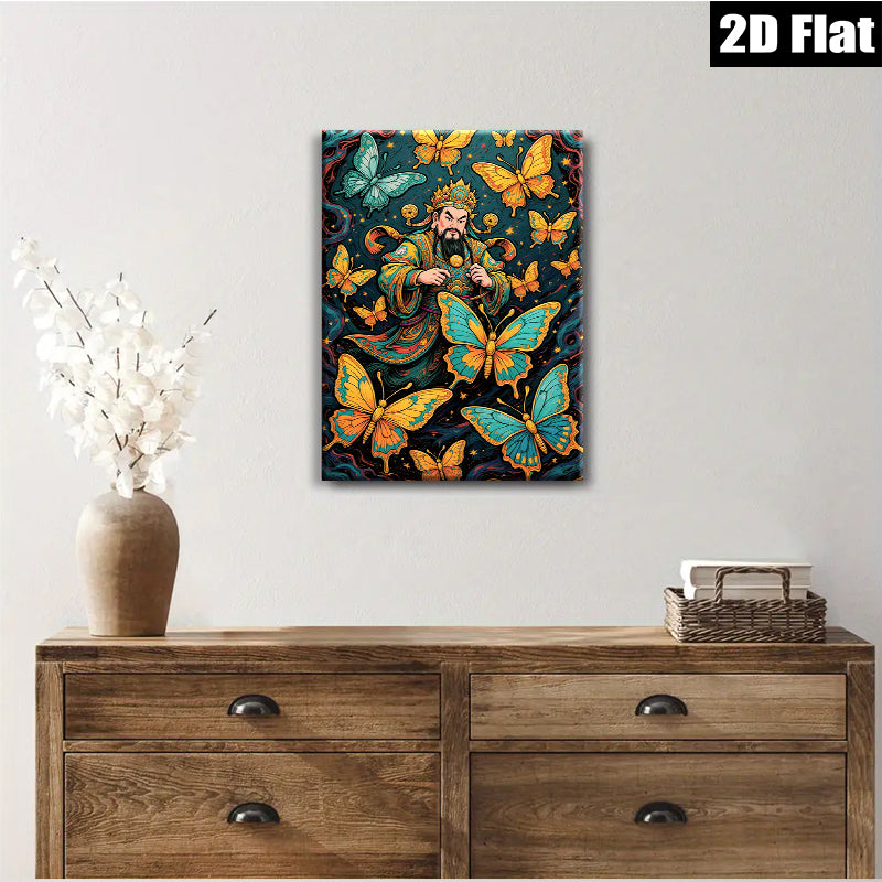 2D flat 1pc Majestic Butterfly King Portrait Wall Art Decor Living Room Bedroom Home Office Gallery Wrapped Canvas Prints Modern Farmhouse Aesthetic Trending Now