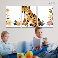 2D flat 1pc Majestic Cheetah Wildlife Animal Portrait Wall Art Canvas Prints for Living Room Bedroom Home Decor Farmhouse Style