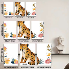 2D flat 1pc Majestic Cheetah Wildlife Animal Portrait Wall Art Canvas Prints for Living Room Bedroom Home Decor Farmhouse Style