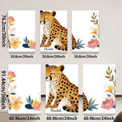 2D flat 1pc Majestic Cheetah Wildlife Animal Portrait Wall Art Canvas Prints for Living Room Bedroom Home Decor Farmhouse Style