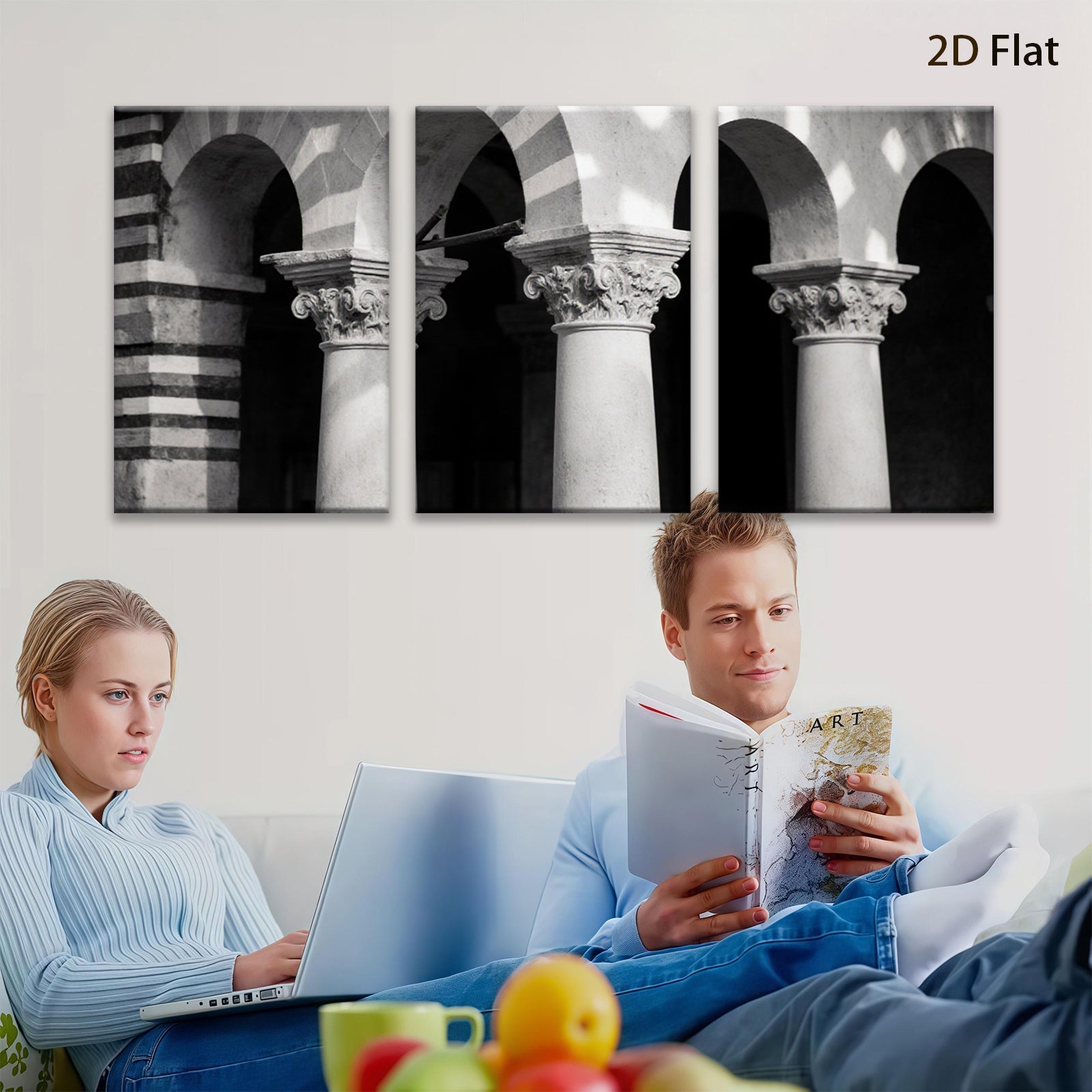 2D flat 1pc Majestic Column Archway Gallery Wall Art Prints Living Room Bedroom Home Decor Farmhouse Style Canvas Pictures Modern Minimalist