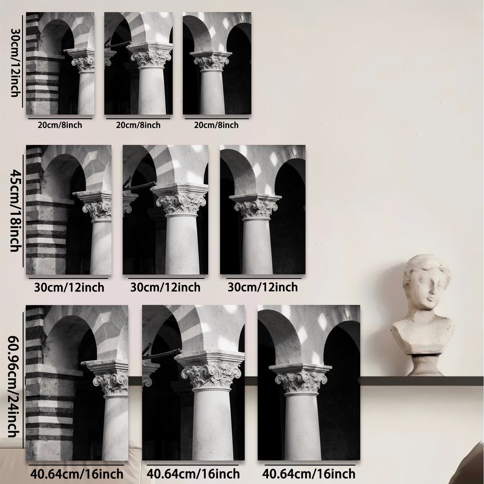 2D flat 1pc Majestic Column Archway Gallery Wall Art Prints Living Room Bedroom Home Decor Farmhouse Style Canvas Pictures Modern Minimalist