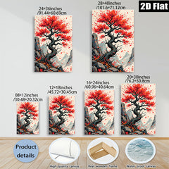 2D flat 1pc Majestic Crimson Maple Tree Wall Art Canvas Prints for Living Room Bedroom Home Decor Gallery Wrapped Modern Farmhouse Aesthetic Trending Now