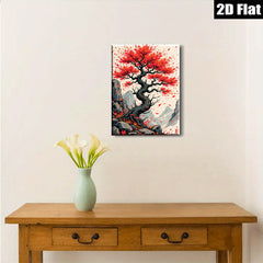 2D flat 1pc Majestic Crimson Maple Tree Wall Art Canvas Prints for Living Room Bedroom Home Decor Gallery Wrapped Modern Farmhouse Aesthetic Trending Now