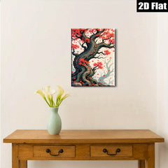 2D flat 1pc Majestic Crimson Maple Tree Wall Art Living Room Bedroom Home Decor Modern Farmhouse Style Canvas Prints Rustic Chic Gallery Wrapped Art