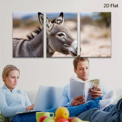 2D flat 1pc Majestic Donkey Portrait Farm Animal Wall Art Canvas Prints for Living Room Bedroom Decor Rustic Farmhouse Style Modern Gallery Wrapped Timeless