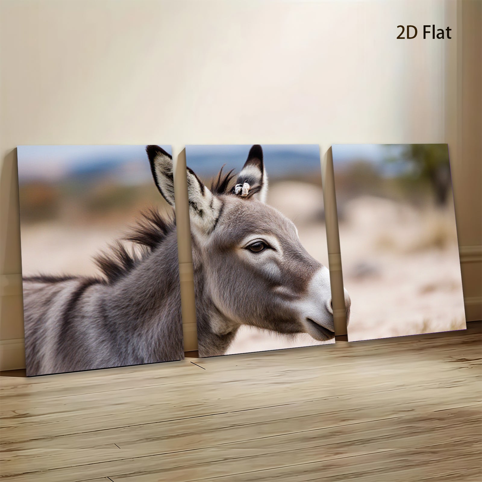 2D flat 1pc Majestic Donkey Portrait Farm Animal Wall Art Canvas Prints for Living Room Bedroom Decor Rustic Farmhouse Style Modern Gallery Wrapped Timeless