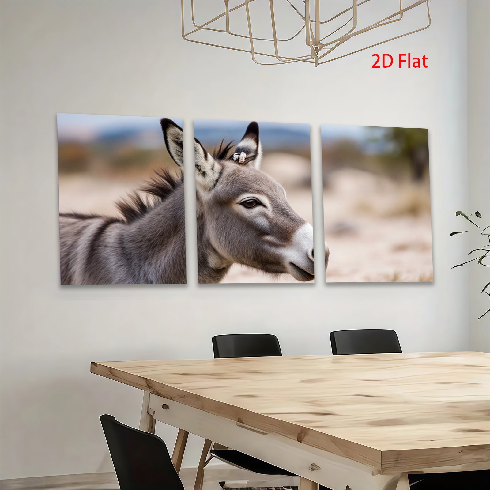 2D flat 1pc Majestic Donkey Portrait Farm Animal Wall Art Canvas Prints for Living Room Bedroom Decor Rustic Farmhouse Style Modern Gallery Wrapped Timeless