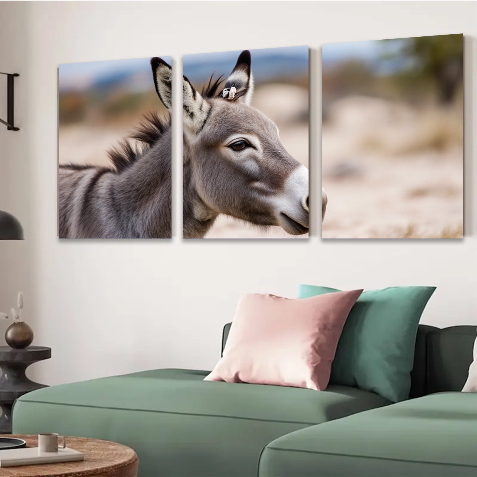 2D flat 1pc Majestic Donkey Portrait Farm Animal Wall Art Canvas Prints for Living Room Bedroom Decor Rustic Farmhouse Style Modern Gallery Wrapped Timeless