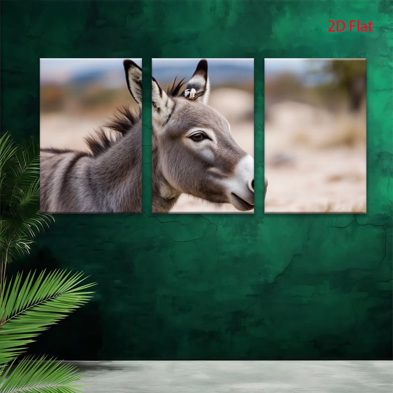2D flat 1pc Majestic Donkey Portrait Farm Animal Wall Art Canvas Prints for Living Room Bedroom Decor Rustic Farmhouse Style Modern Gallery Wrapped Timeless