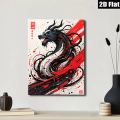 2D flat 1pc Majestic Dragon Artwork Fierce Eastern Mythology Wall Decor Living Room Bedroom Canvas Prints Home Office Decoration Modern Art Rustic Farmhouse Style