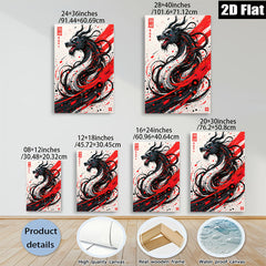 2D flat 1pc Majestic Dragon Artwork Fierce Eastern Mythology Wall Decor Living Room Bedroom Canvas Prints Home Office Decoration Modern Art Rustic Farmhouse Style