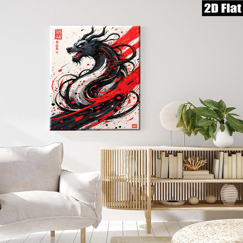 2D flat 1pc Majestic Dragon Artwork Fierce Eastern Mythology Wall Decor Living Room Bedroom Canvas Prints Home Office Decoration Modern Art Rustic Farmhouse Style