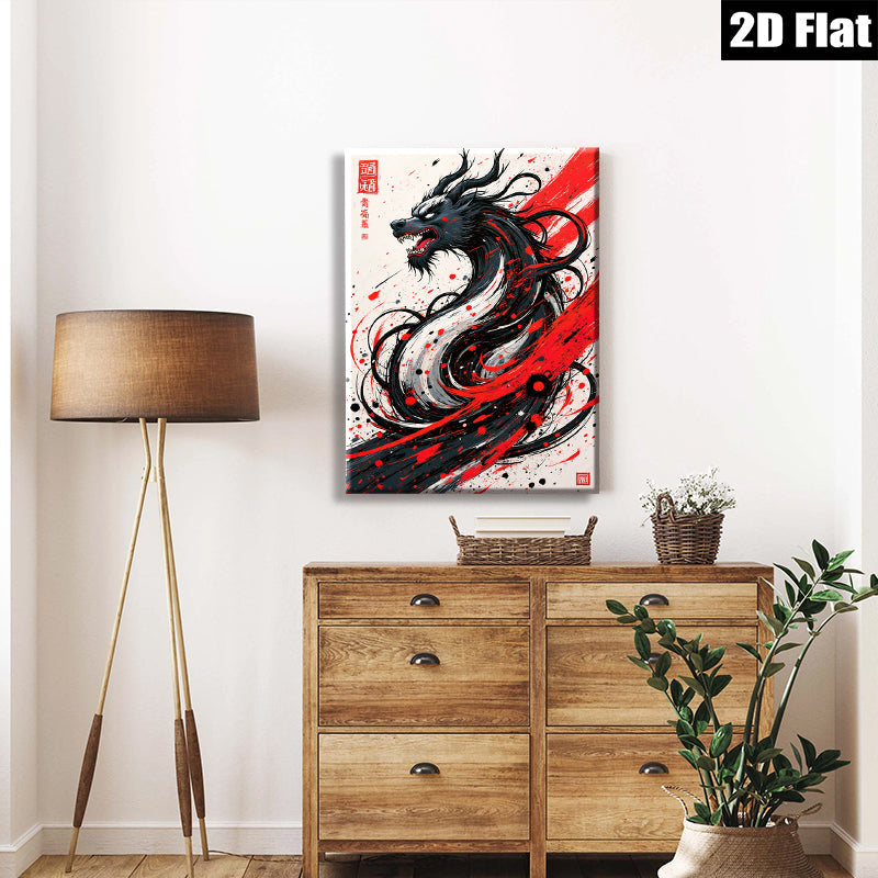 2D flat 1pc Majestic Dragon Artwork Fierce Eastern Mythology Wall Decor Living Room Bedroom Canvas Prints Home Office Decoration Modern Art Rustic Farmhouse Style
