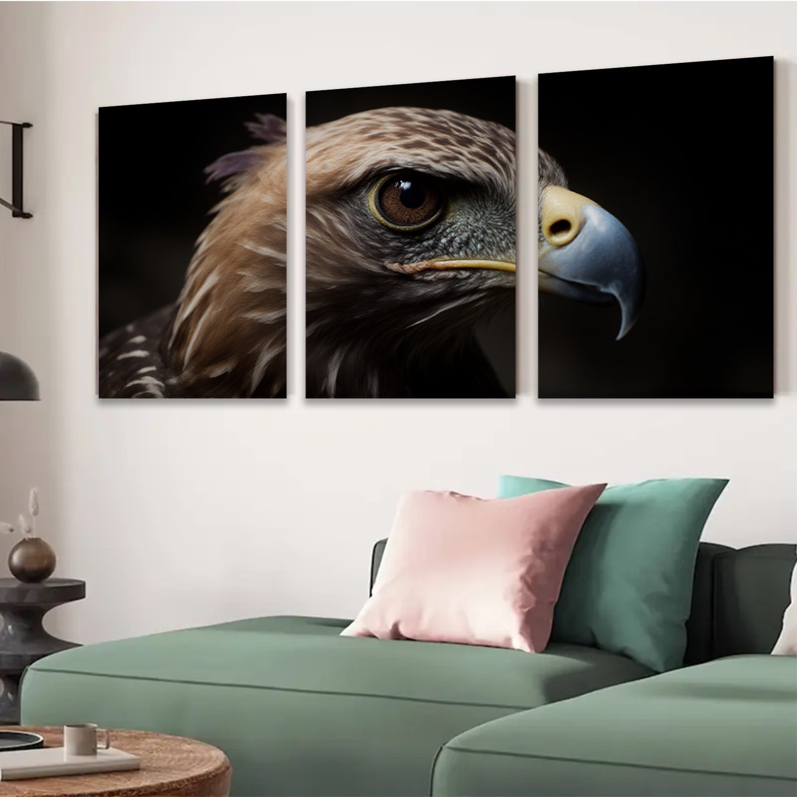 2D flat 1pc Majestic Eagle Portrait Wall Art Living Room Bedroom Home Decor Canvas Prints Modern Farmhouse Rustic Gallery Wrapped Artwork Ready to Hang Inspirational Wildlife Photography