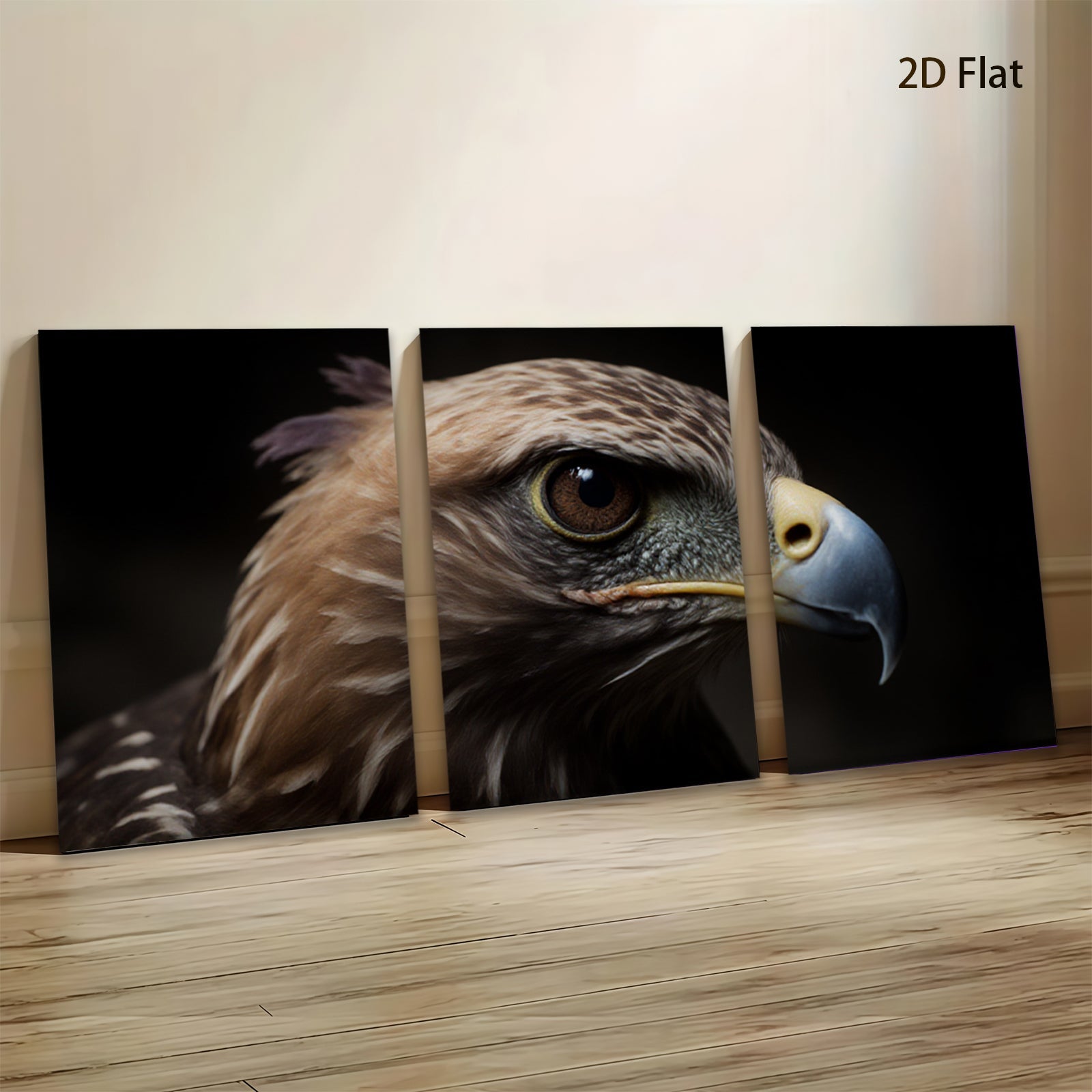 2D flat 1pc Majestic Eagle Portrait Wall Art Living Room Bedroom Home Decor Canvas Prints Modern Farmhouse Rustic Gallery Wrapped Artwork Ready to Hang Inspirational Wildlife Photography