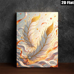2D flat 1pc Majestic Eastern Dragon Feather Wall Art Canvas Prints For Living Room Bedroom Home Decor Modern Farmhouse Style Gallery Wrapped Ready To Hang