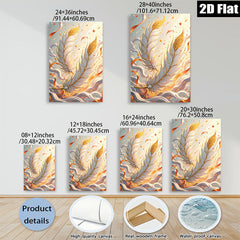 2D flat 1pc Majestic Eastern Dragon Feather Wall Art Canvas Prints For Living Room Bedroom Home Decor Modern Farmhouse Style Gallery Wrapped Ready To Hang