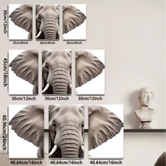 2D flat 1pc Majestic Elephant Head Portrait Wall Art Canvas Prints for Living Room Bedroom Decor Farmhouse Style Modern Gallery Wrapped Ready to Hang