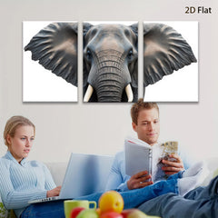 2D flat 1pc Majestic Elephant Portrait Wildlife Art Canvas Wall Decor Living Room Bedroom Modern Farmhouse Gallery Wrapped Timeless Art