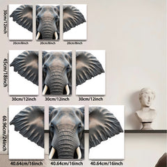 2D flat 1pc Majestic Elephant Portrait Wildlife Art Canvas Wall Decor Living Room Bedroom Modern Farmhouse Gallery Wrapped Timeless Art