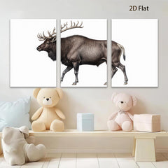 2D flat 1pc Majestic Elk Portrait Wildlife Art Canvas Wall Decor for Living Room Bedroom Gallery Wrapped Modern Farmhouse Rustic Home Accent