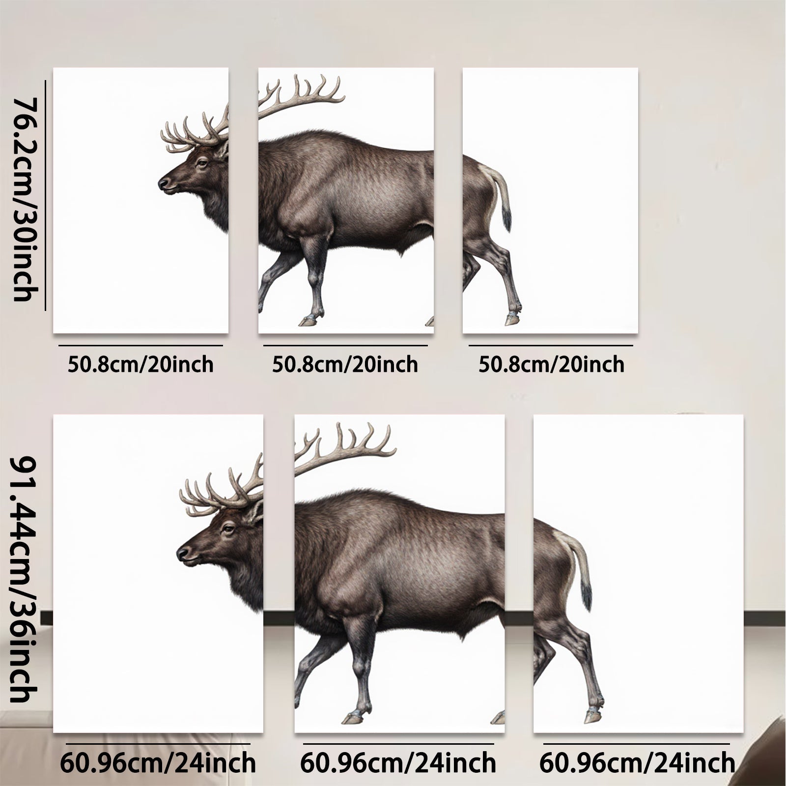 2D flat 1pc Majestic Elk Portrait Wildlife Art Canvas Wall Decor for Living Room Bedroom Gallery Wrapped Modern Farmhouse Rustic Home Accent