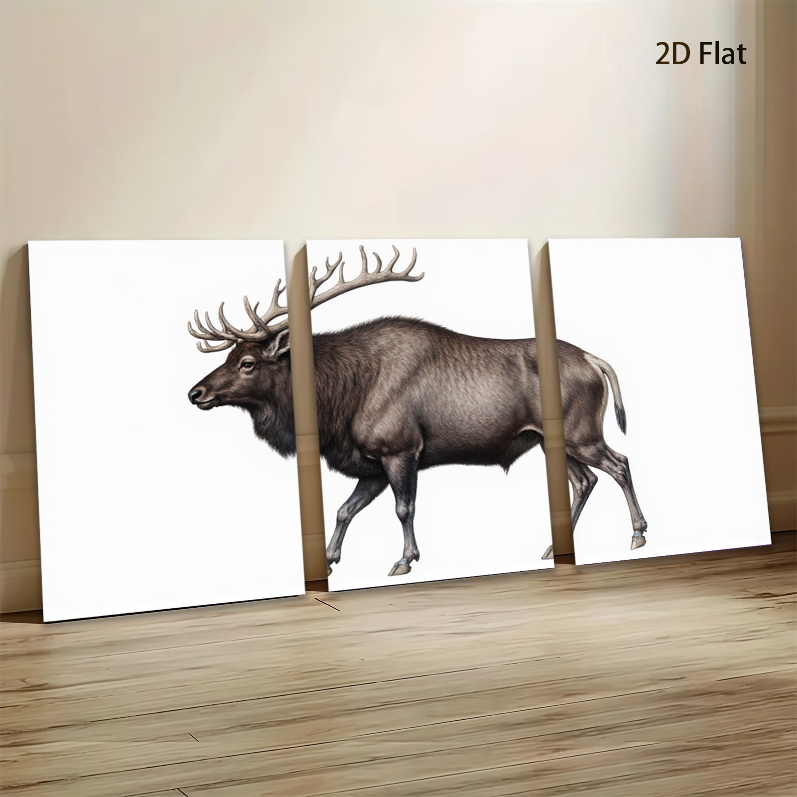 2D flat 1pc Majestic Elk Portrait Wildlife Art Canvas Wall Decor for Living Room Bedroom Gallery Wrapped Modern Farmhouse Rustic Home Accent