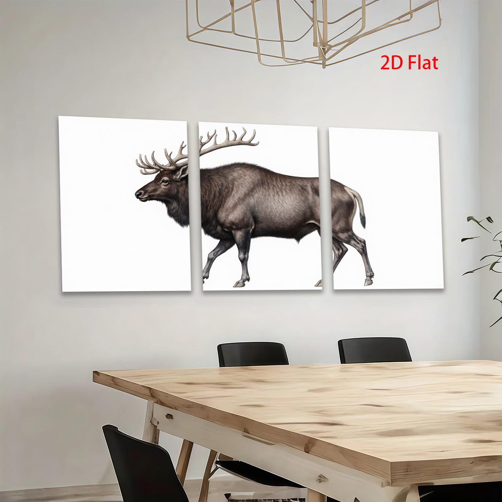 2D flat 1pc Majestic Elk Portrait Wildlife Art Canvas Wall Decor for Living Room Bedroom Gallery Wrapped Modern Farmhouse Rustic Home Accent