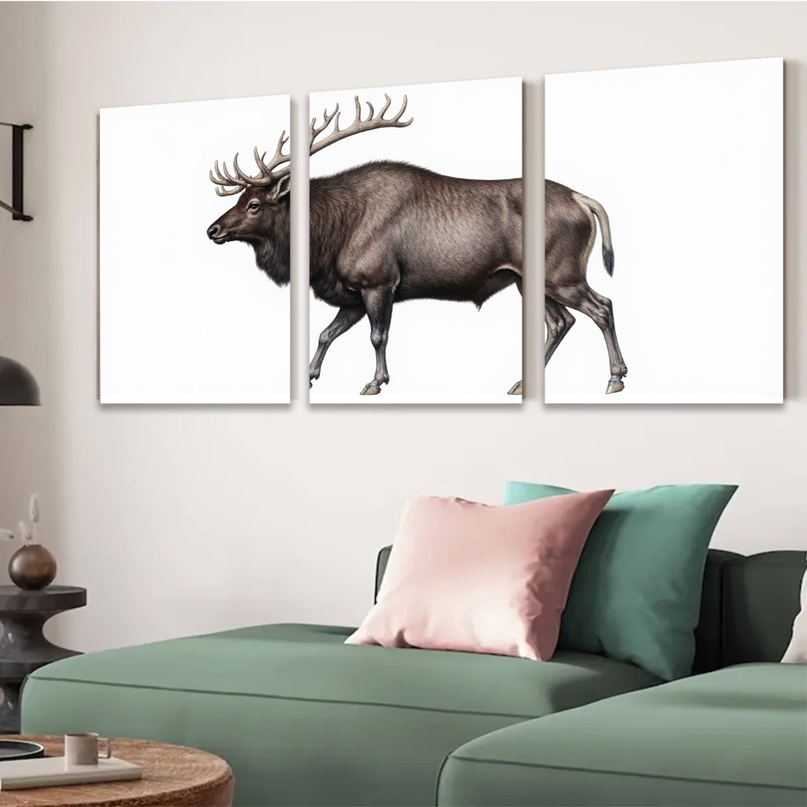 2D flat 1pc Majestic Elk Portrait Wildlife Art Canvas Wall Decor for Living Room Bedroom Gallery Wrapped Modern Farmhouse Rustic Home Accent