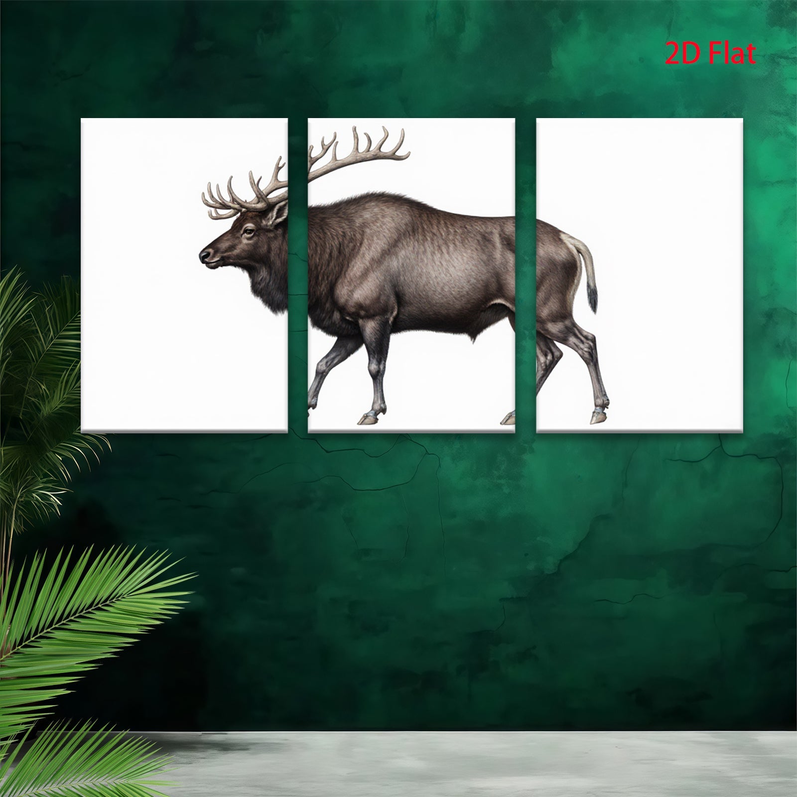 2D flat 1pc Majestic Elk Portrait Wildlife Art Canvas Wall Decor for Living Room Bedroom Gallery Wrapped Modern Farmhouse Rustic Home Accent