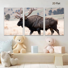 2D flat 1pc Majestic Elk Portrait Wildlife Canvas Wall Art for Living Room Bedroom Home Decor Farmhouse Style Modern Rustic Gallery Wrapped
