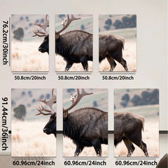 2D flat 1pc Majestic Elk Portrait Wildlife Canvas Wall Art for Living Room Bedroom Home Decor Farmhouse Style Modern Rustic Gallery Wrapped