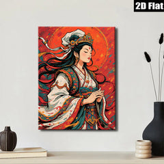 2D flat 1pc Majestic Empress Portrait Wall Art Canvas Prints for Living Room Bedroom Home Decor Farmhouse Style Gallery Wrapped Timeless Art