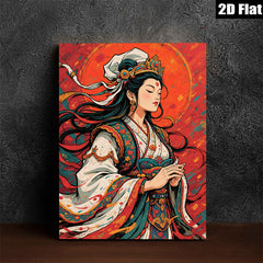 2D flat 1pc Majestic Empress Portrait Wall Art Canvas Prints for Living Room Bedroom Home Decor Farmhouse Style Gallery Wrapped Timeless Art