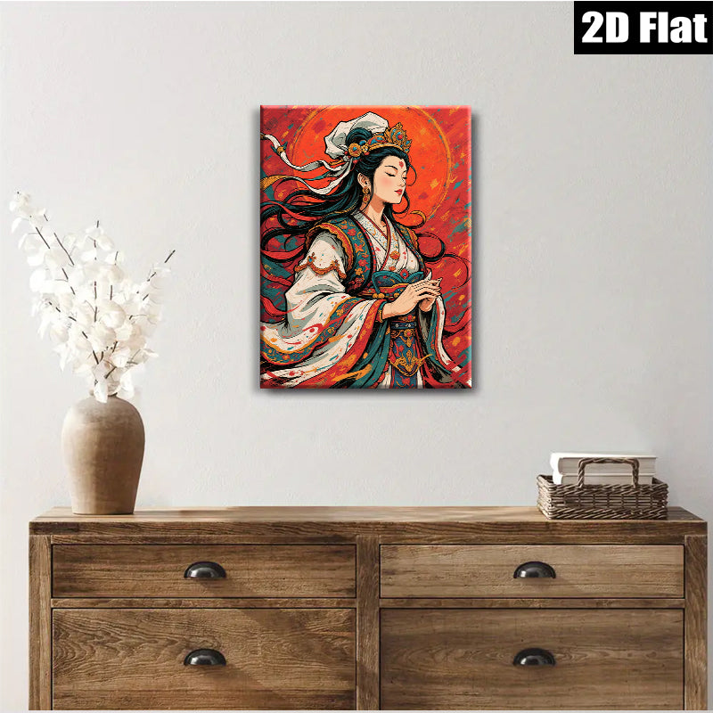 2D flat 1pc Majestic Empress Portrait Wall Art Canvas Prints for Living Room Bedroom Home Decor Farmhouse Style Gallery Wrapped Timeless Art