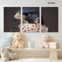 2D flat 1pc Majestic Falcon Portrait Wildlife Art Canvas Print for Living Room Bedroom Gallery Wall Decor Farmhouse Style Modern Minimalist