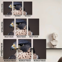 2D flat 1pc Majestic Falcon Portrait Wildlife Art Canvas Print for Living Room Bedroom Gallery Wall Decor Farmhouse Style Modern Minimalist