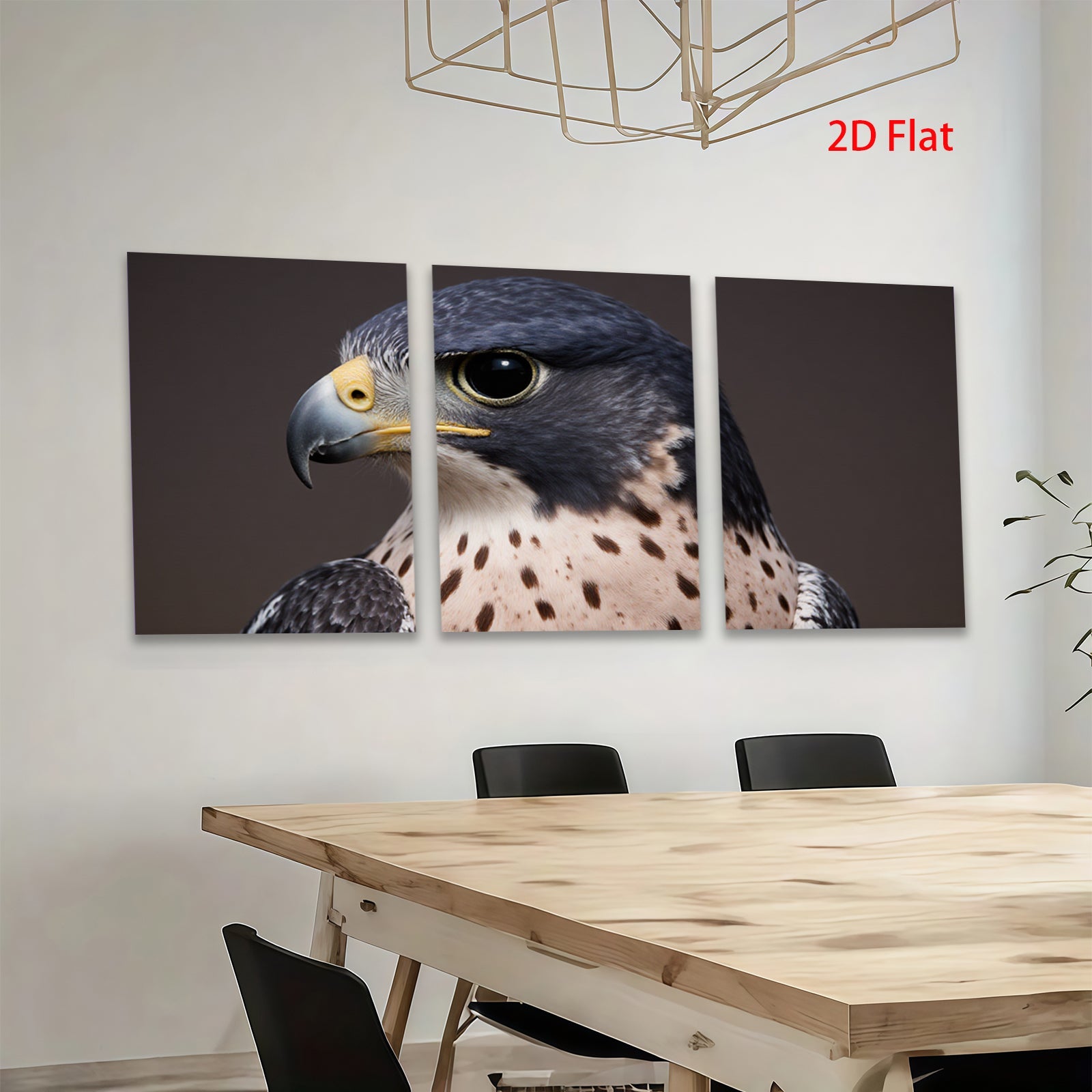 2D flat 1pc Majestic Falcon Portrait Wildlife Art Canvas Print for Living Room Bedroom Gallery Wall Decor Farmhouse Style Modern Minimalist