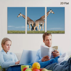 2D flat 1pc Majestic Giraffes Savannah Wildlife Canvas Wall Art Living Room Bedroom Decor Farmhouse Style Modern Gallery Wrapped Timeless Textured Prints