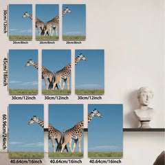 2D flat 1pc Majestic Giraffes Savannah Wildlife Canvas Wall Art Living Room Bedroom Decor Farmhouse Style Modern Gallery Wrapped Timeless Textured Prints