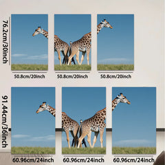 2D flat 1pc Majestic Giraffes Savannah Wildlife Canvas Wall Art Living Room Bedroom Decor Farmhouse Style Modern Gallery Wrapped Timeless Textured Prints