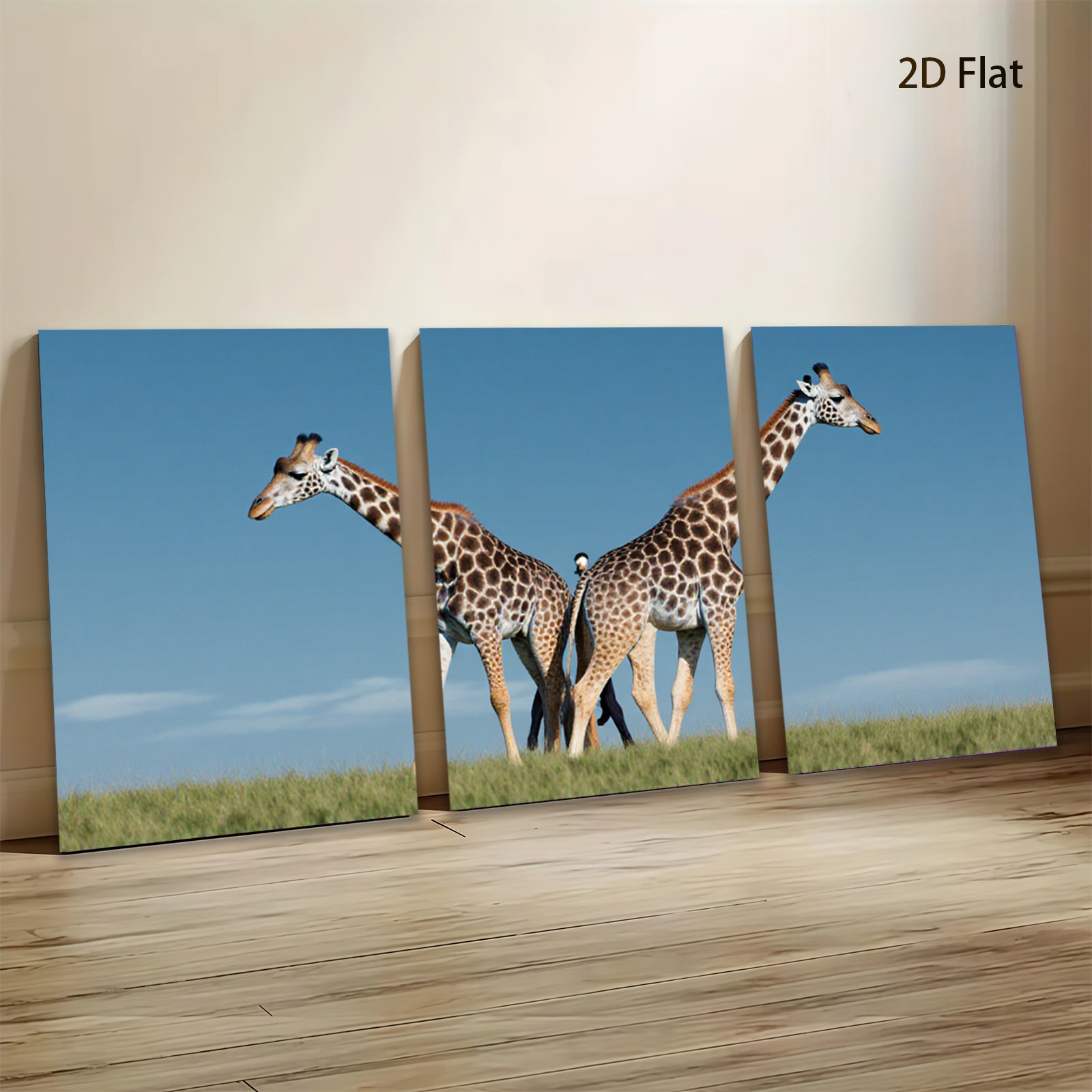 2D flat 1pc Majestic Giraffes Savannah Wildlife Canvas Wall Art Living Room Bedroom Decor Farmhouse Style Modern Gallery Wrapped Timeless Textured Prints