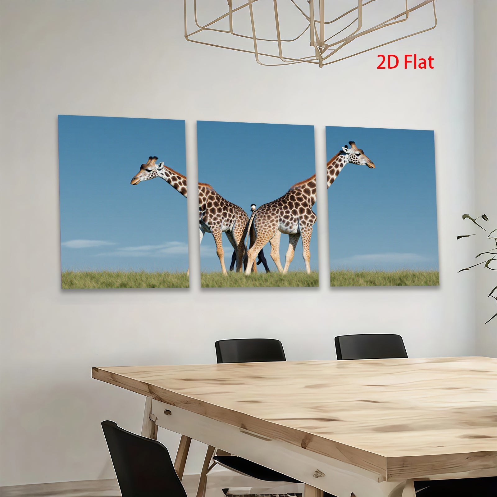 2D flat 1pc Majestic Giraffes Savannah Wildlife Canvas Wall Art Living Room Bedroom Decor Farmhouse Style Modern Gallery Wrapped Timeless Textured Prints