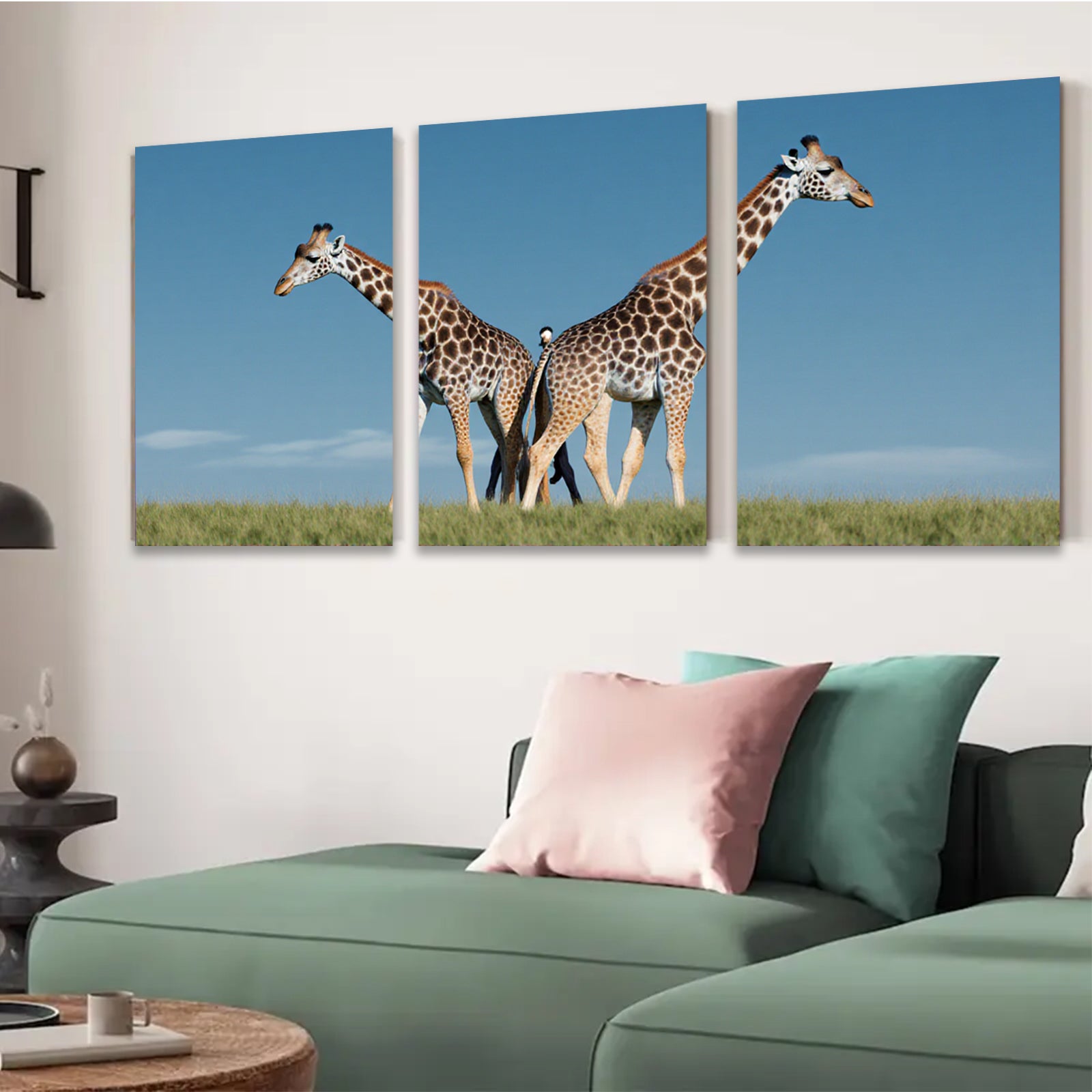 2D flat 1pc Majestic Giraffes Savannah Wildlife Canvas Wall Art Living Room Bedroom Decor Farmhouse Style Modern Gallery Wrapped Timeless Textured Prints