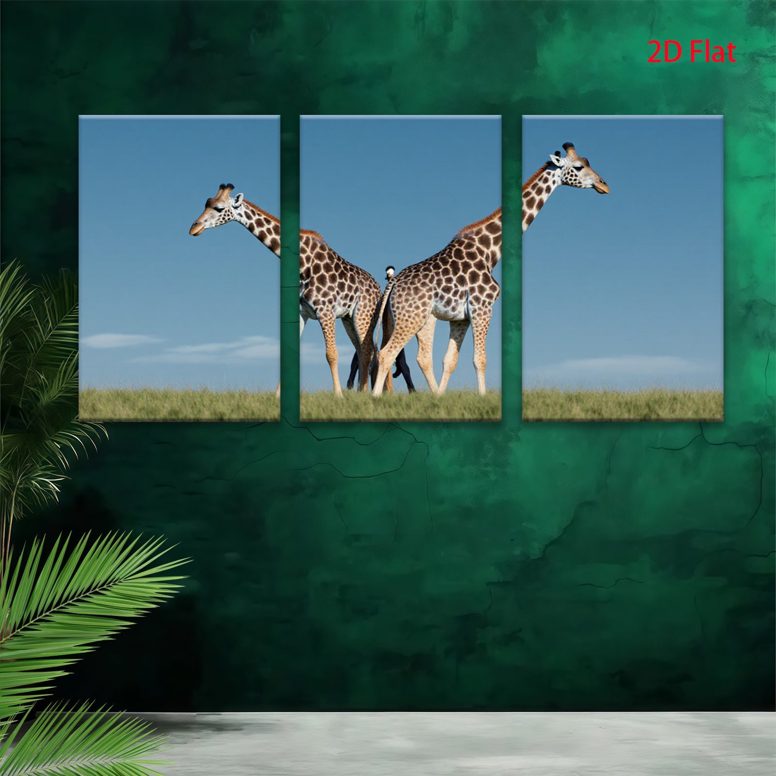 2D flat 1pc Majestic Giraffes Savannah Wildlife Canvas Wall Art Living Room Bedroom Decor Farmhouse Style Modern Gallery Wrapped Timeless Textured Prints