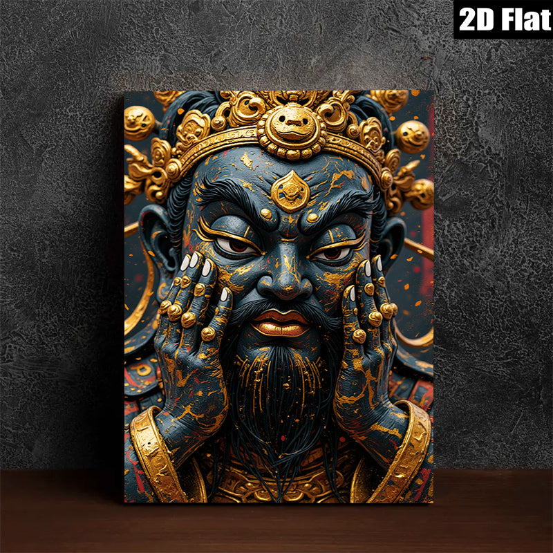 2D flat 1pc Majestic Golden Dragon Face Portrait Wall Art Decor Living Room Bedroom Modern Farmhouse Gallery Wrapped Canvas Prints Coastal Bohemian Style